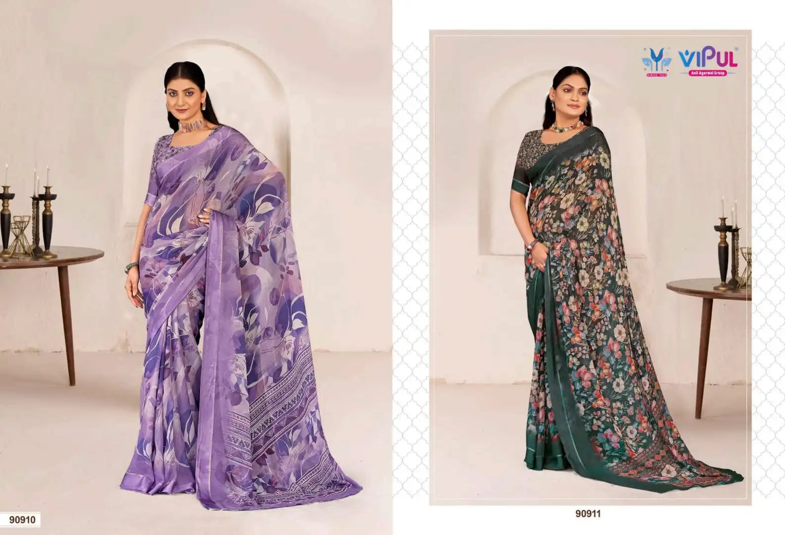 Vipul Sarees With Dal Mos Combine Traditional Elegance With Intricate Caftsmanship