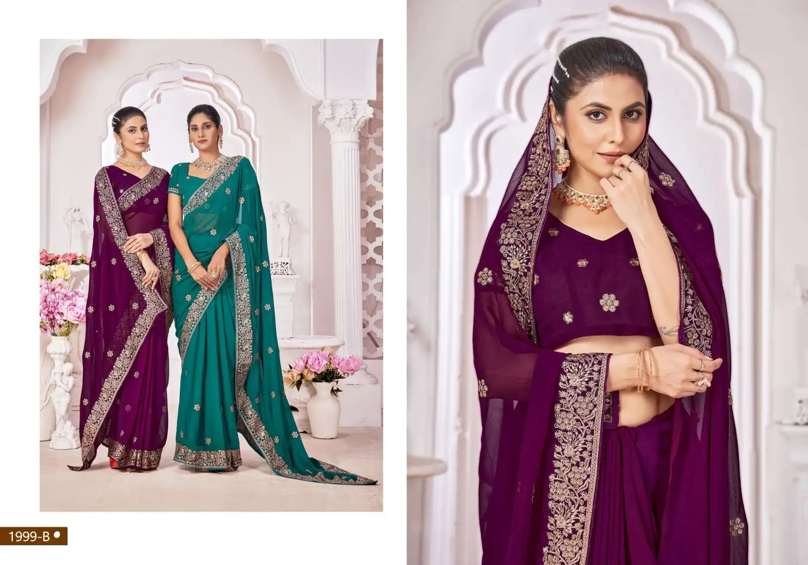 JAYSHREE Sarees Crafted From Premium Georgette Fabric Showcase Delicate Blooming Patterns
