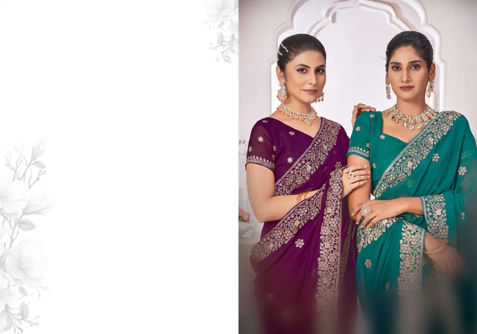 JAYSHREE Sarees Crafted From Premium Georgette Fabric Showcase Delicate Blooming Patterns