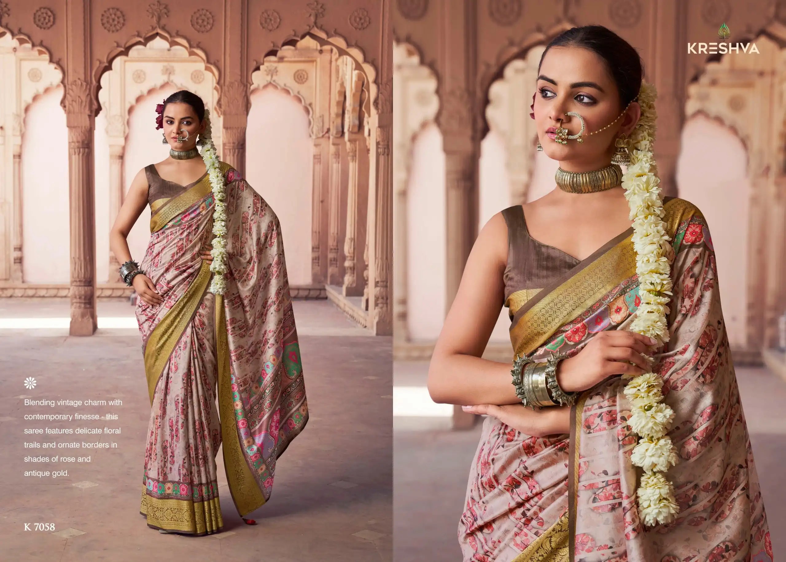 Kreshva Sarees Crafted With Silk Offer A Luxurious Drape And Rich Texture Ideal For Formal Occasions