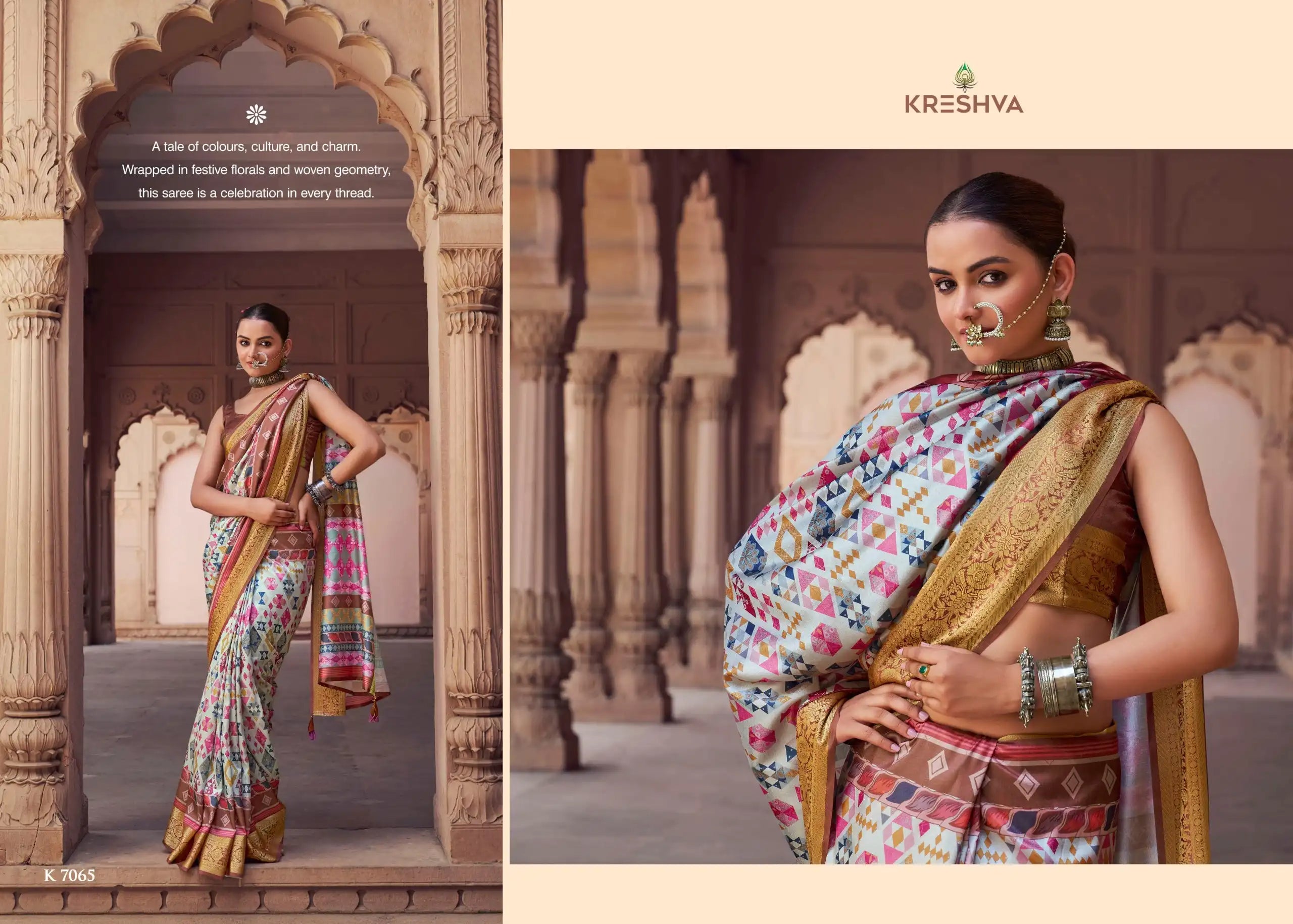 Kreshva Sarees Crafted With Silk Offer A Luxurious Drape And Rich Texture Ideal For Formal Occasions