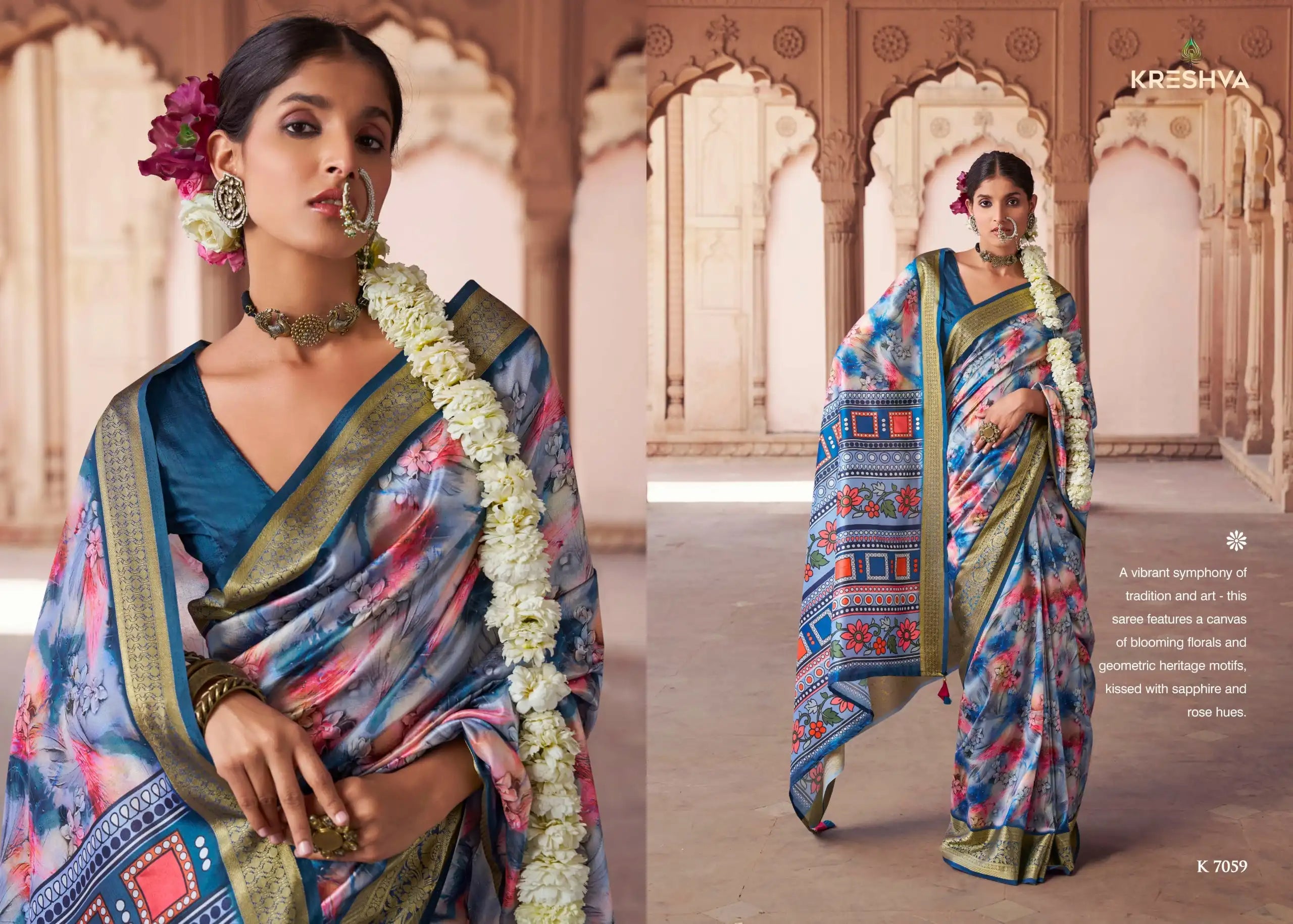 Kreshva Sarees Crafted With Silk Offer A Luxurious Drape And Rich Texture Ideal For Formal Occasions