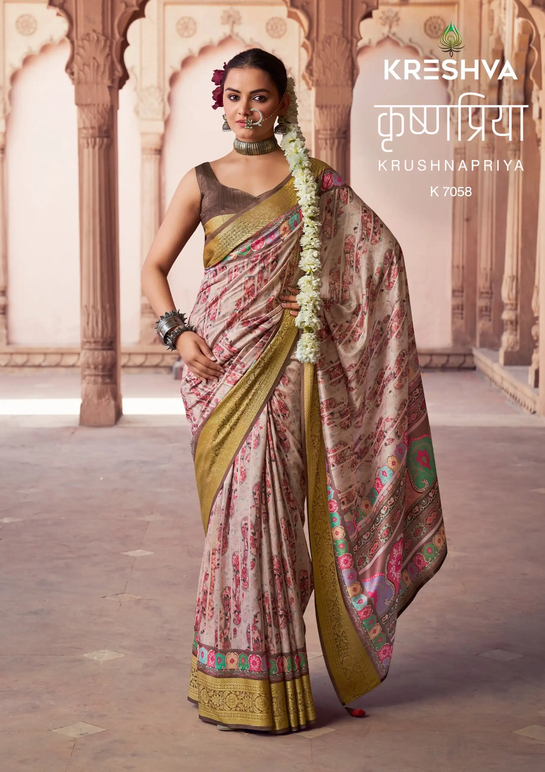 Kreshva Sarees Crafted With Silk Offer A Luxurious Drape And Rich Texture Ideal For Formal Occasions