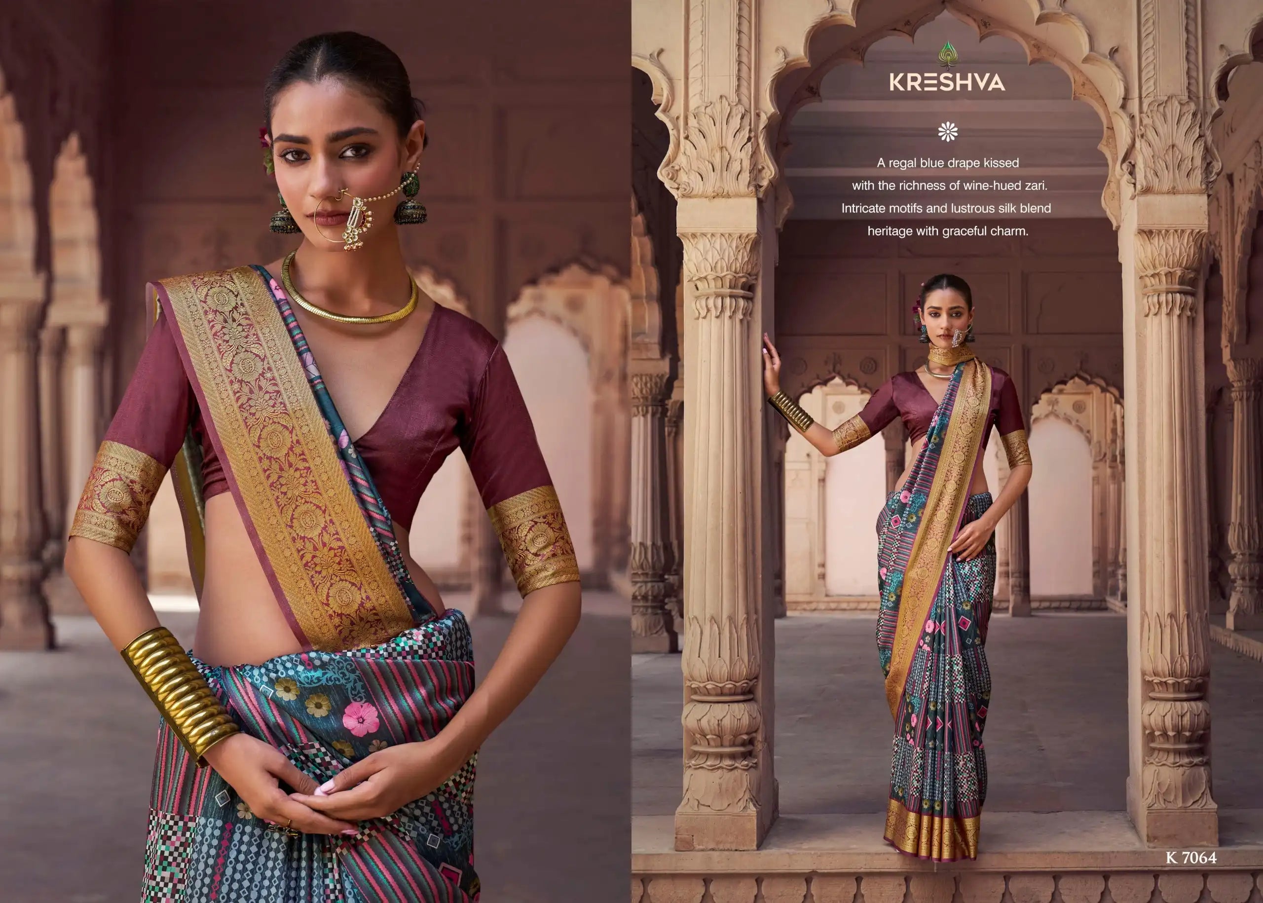 Kreshva Sarees Crafted With Silk Offer A Luxurious Drape And Rich Texture Ideal For Formal Occasions