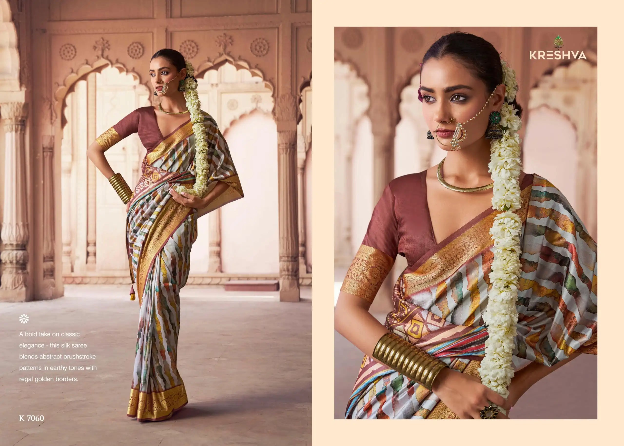 Kreshva Sarees Crafted With Silk Offer A Luxurious Drape And Rich Texture Ideal For Formal Occasions