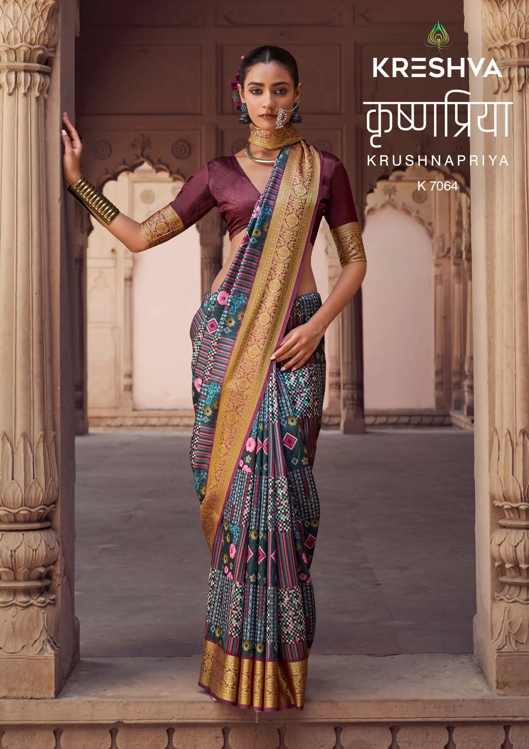 Kreshva Sarees Crafted With Silk Offer A Luxurious Drape And Rich Texture Ideal For Formal Occasions
