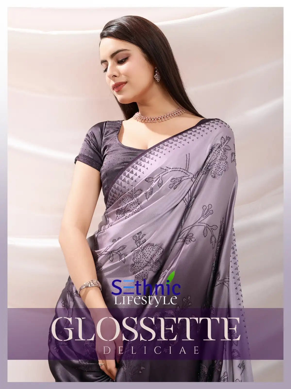 SETHNIC Sarees Crafted From Shaded Japan Satin Combine Exquisite Craftsmanship