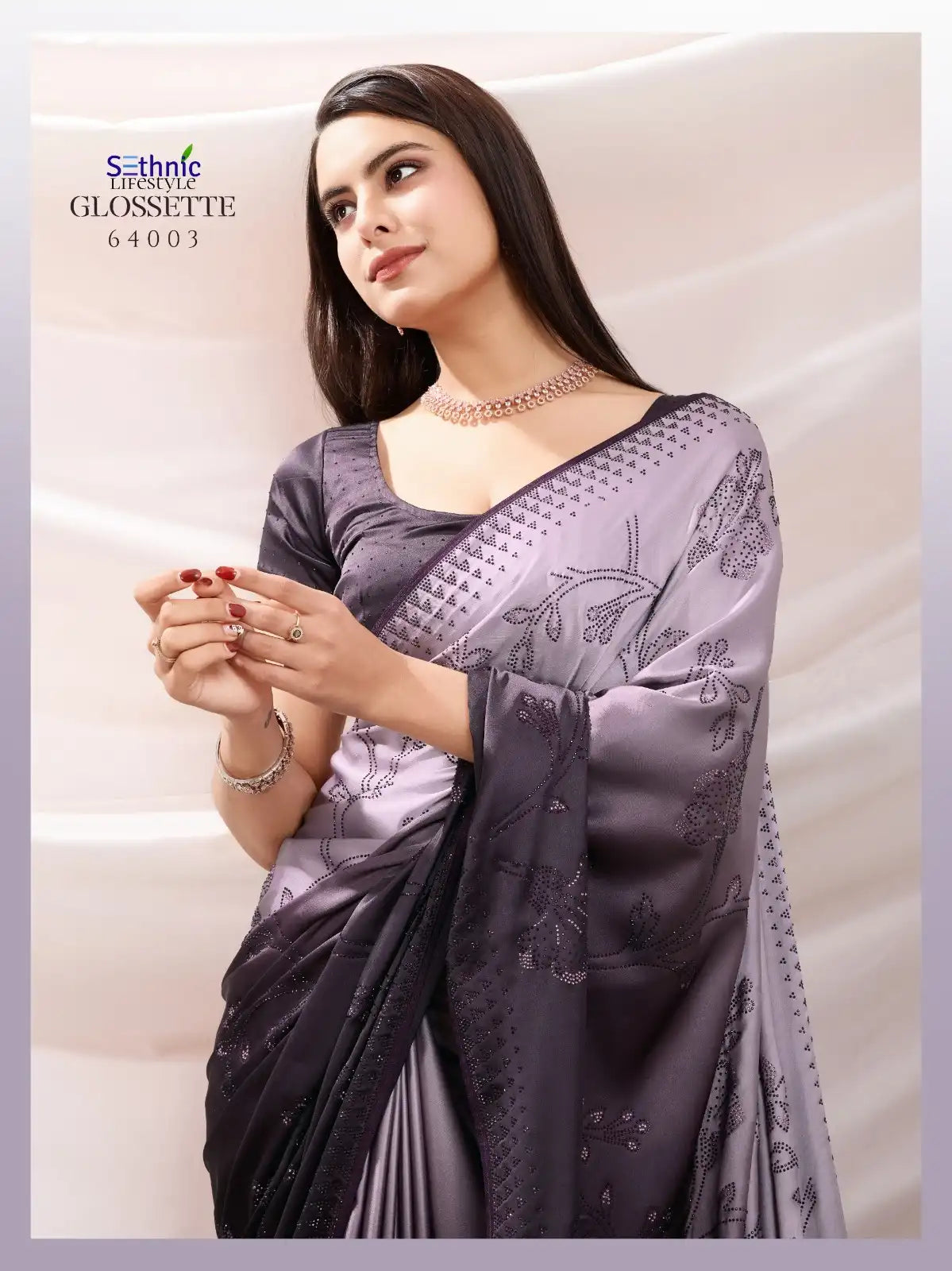SETHNIC Sarees Crafted From Shaded Japan Satin Combine Exquisite Craftsmanship
