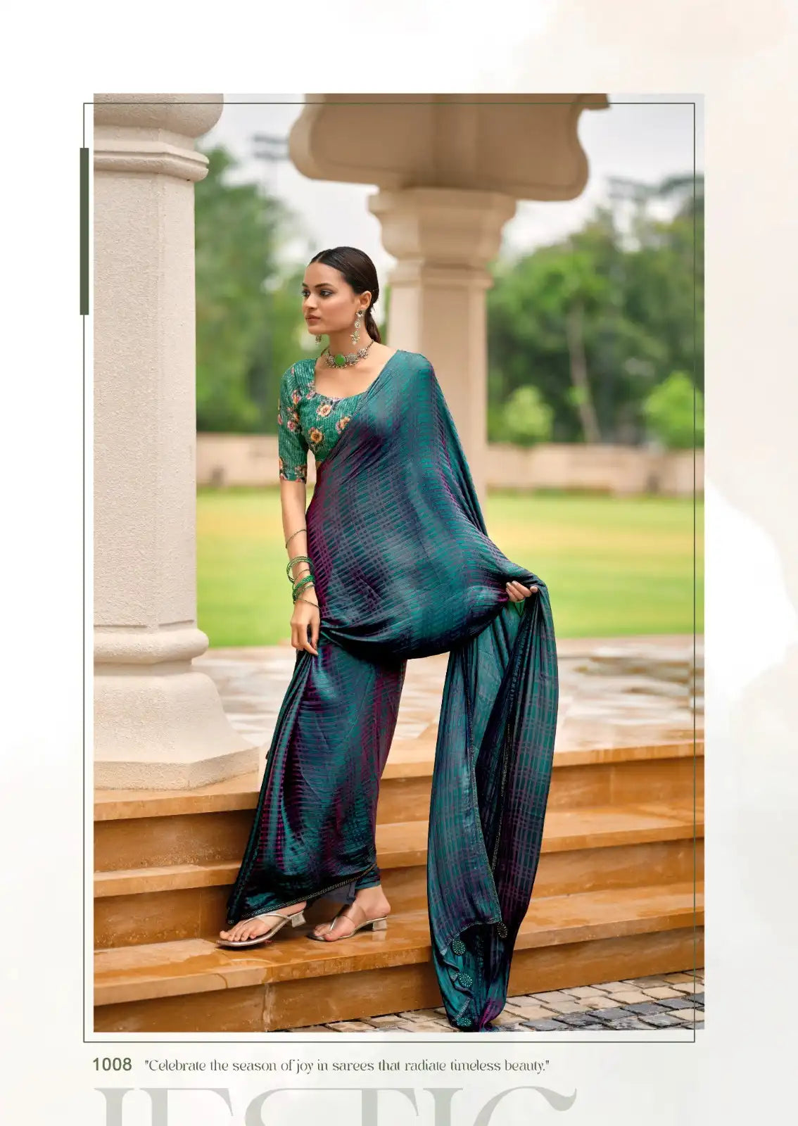 S.R Sarees Showcase Exquisite Craftsmanship With A Swarovski Border That Enhances The Saree’s Elegance