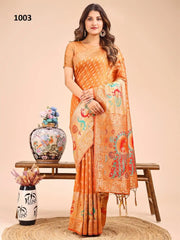 ASTITA sarees Crafted From Linen Cotton Combine The Natural Breathability Of Linen With The Softness Of Cotton