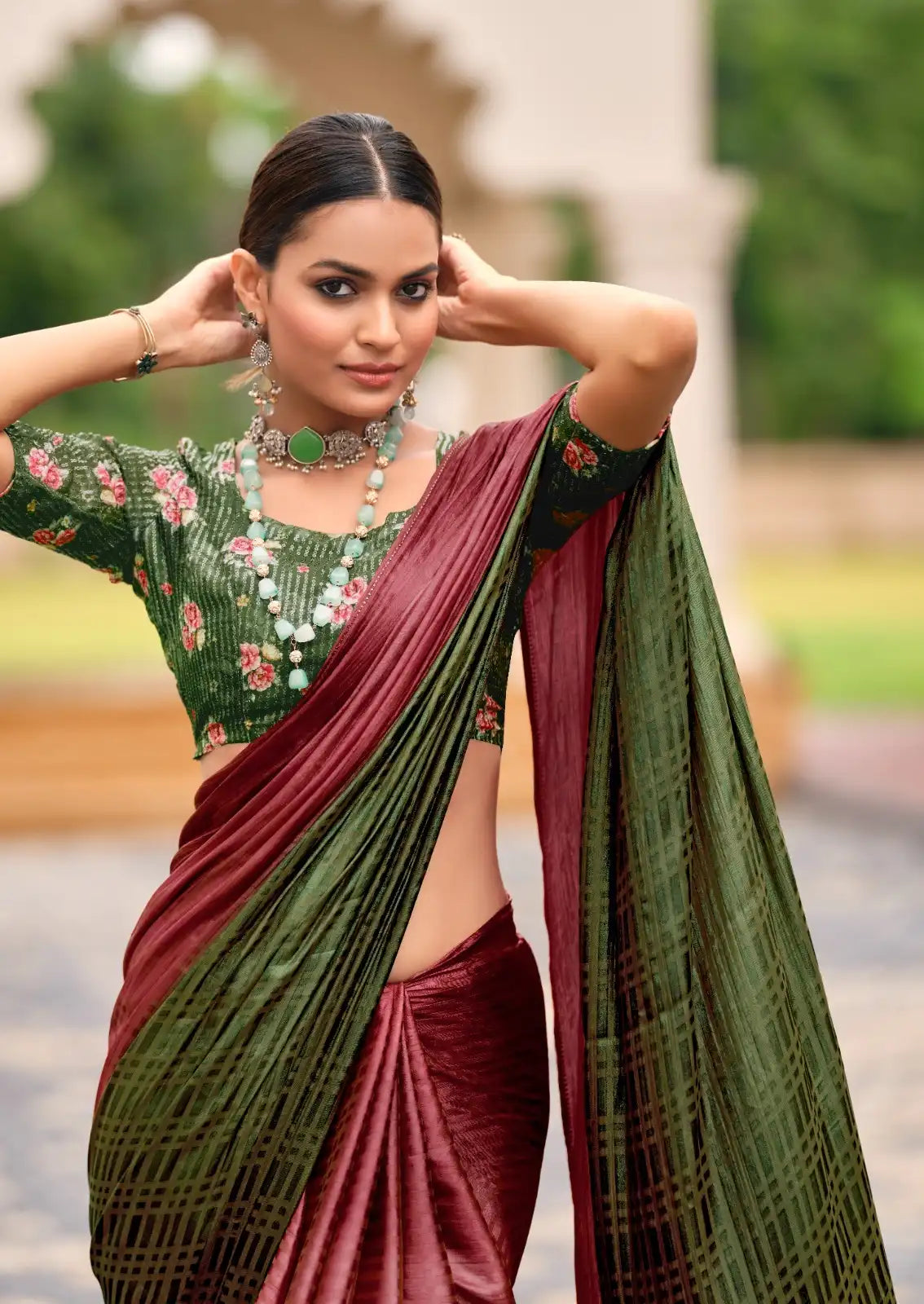 S.R Sarees Showcase Exquisite Craftsmanship With A Swarovski Border That Enhances The Saree’s Elegance