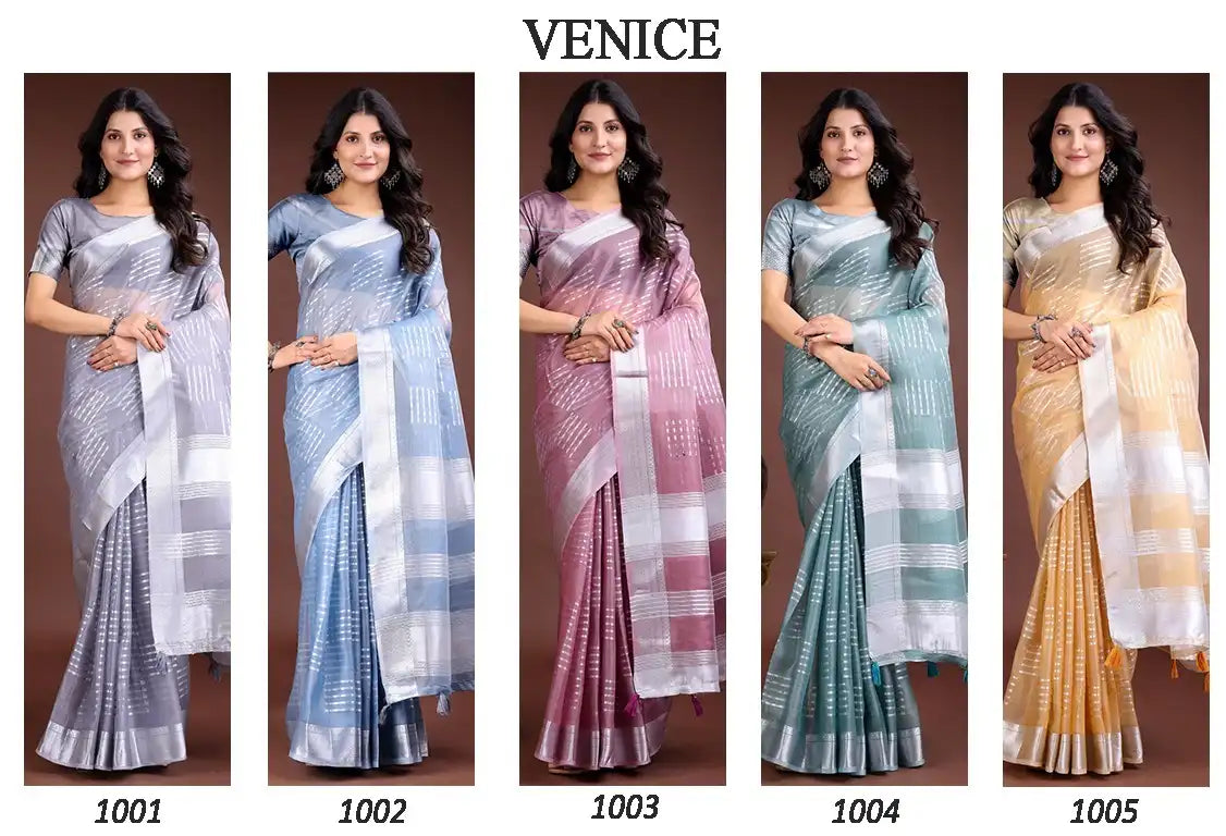 ASTITA Sarees Crafted With Delicate Organza Fabric Offer A Refined Blend Of Elegance And Lightweight Comfort