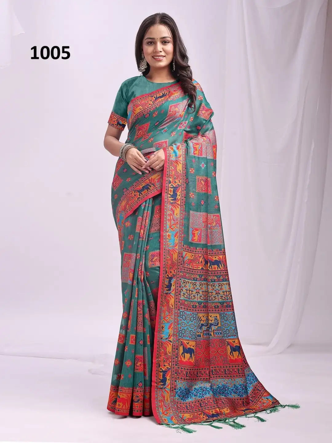 ASTITA Sarees Crafted From Linen Cotton Combine The Natural Breathability Of Linen With The Softness Of Cotton