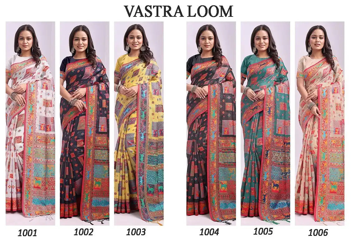 ASTITA Sarees Crafted From Linen Cotton Combine The Natural Breathability Of Linen With The Softness Of Cotton