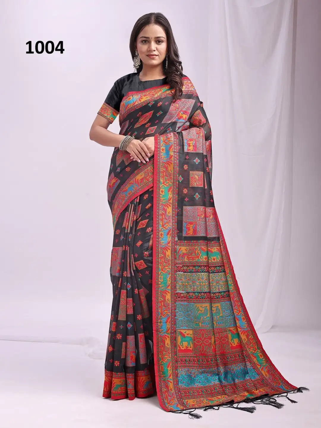 ASTITA Sarees Crafted From Linen Cotton Combine The Natural Breathability Of Linen With The Softness Of Cotton