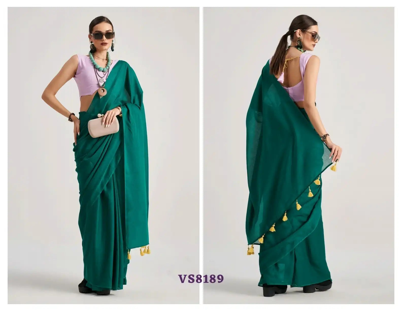 The MONO.POLEY Saree Features Premium Viscose Mul Fabric Known For Its Lightweight And Smooth Texture