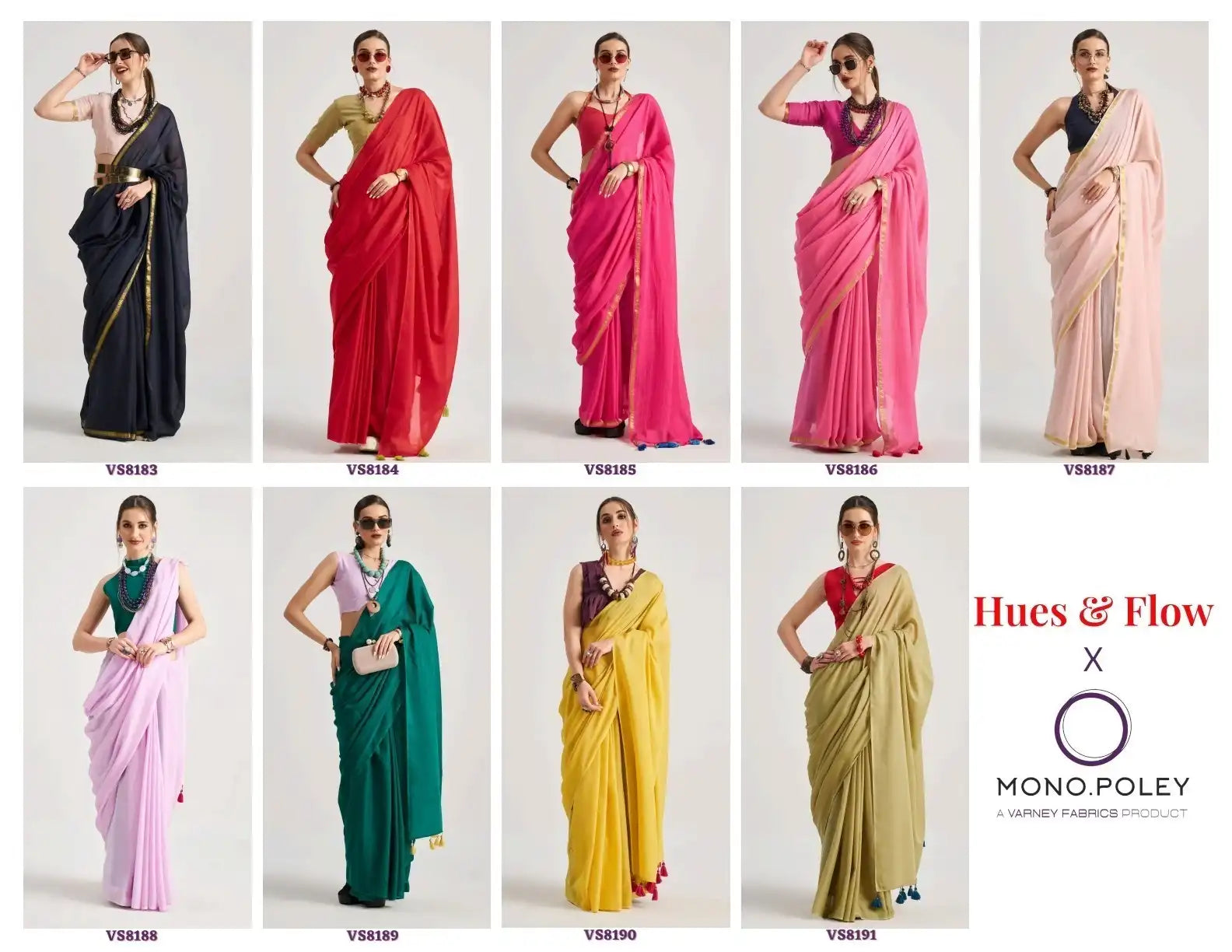 The MONO.POLEY Saree Features Premium Viscose Mul Fabric Known For Its Lightweight And Smooth Texture