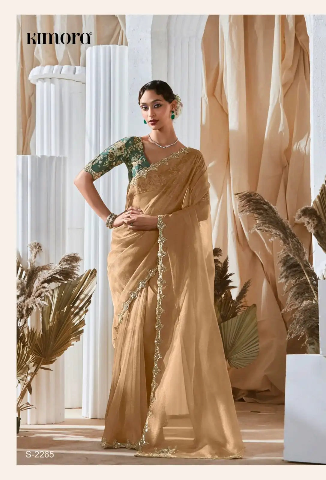 Kimora Sarees Crafted From Pure Fancy Tissue Fabric Offer A Luxurious Drape And Subtle Sheen