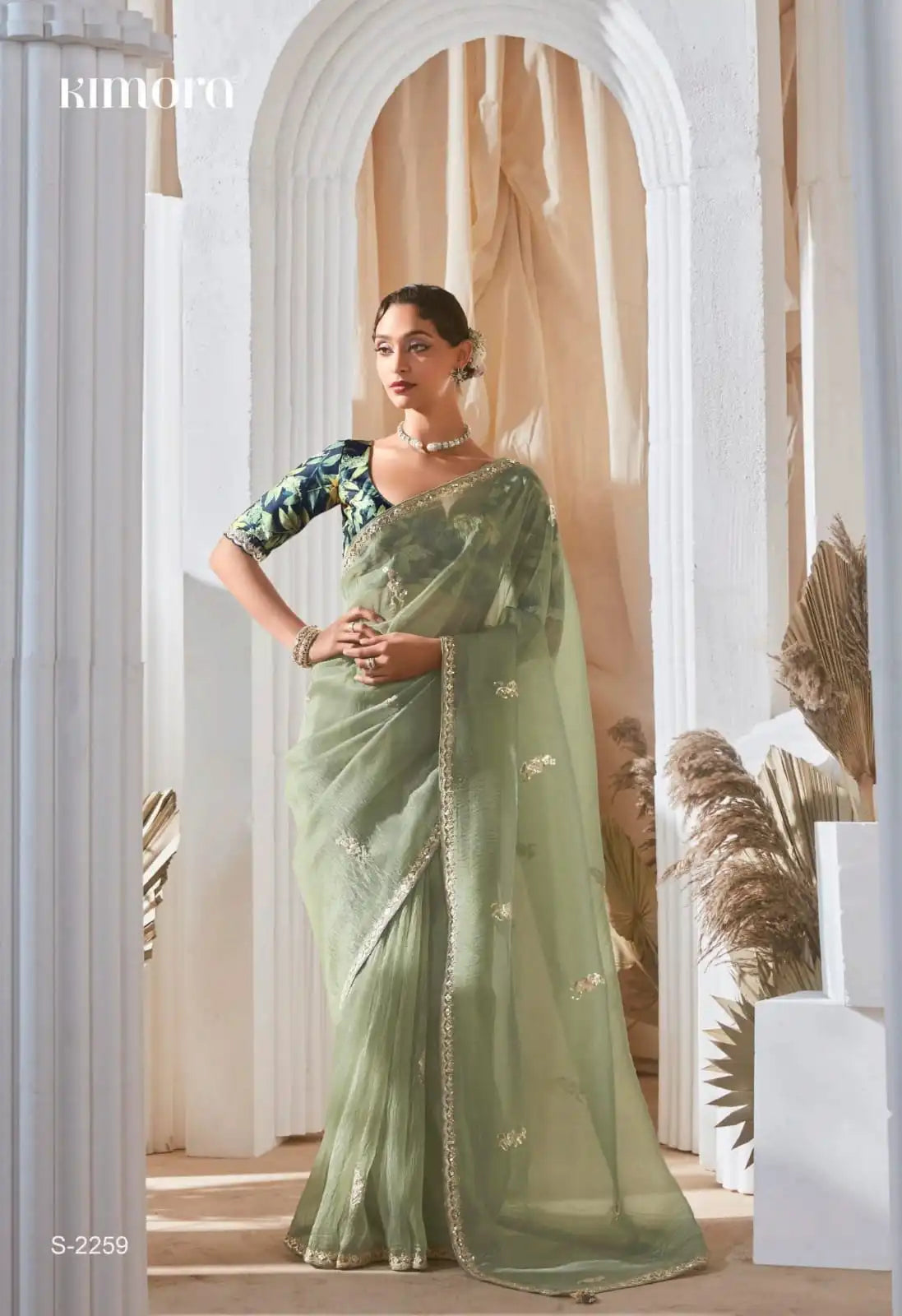 Kimora Sarees Crafted From Pure Fancy Tissue Fabric Offer A Luxurious Drape And Subtle Sheen