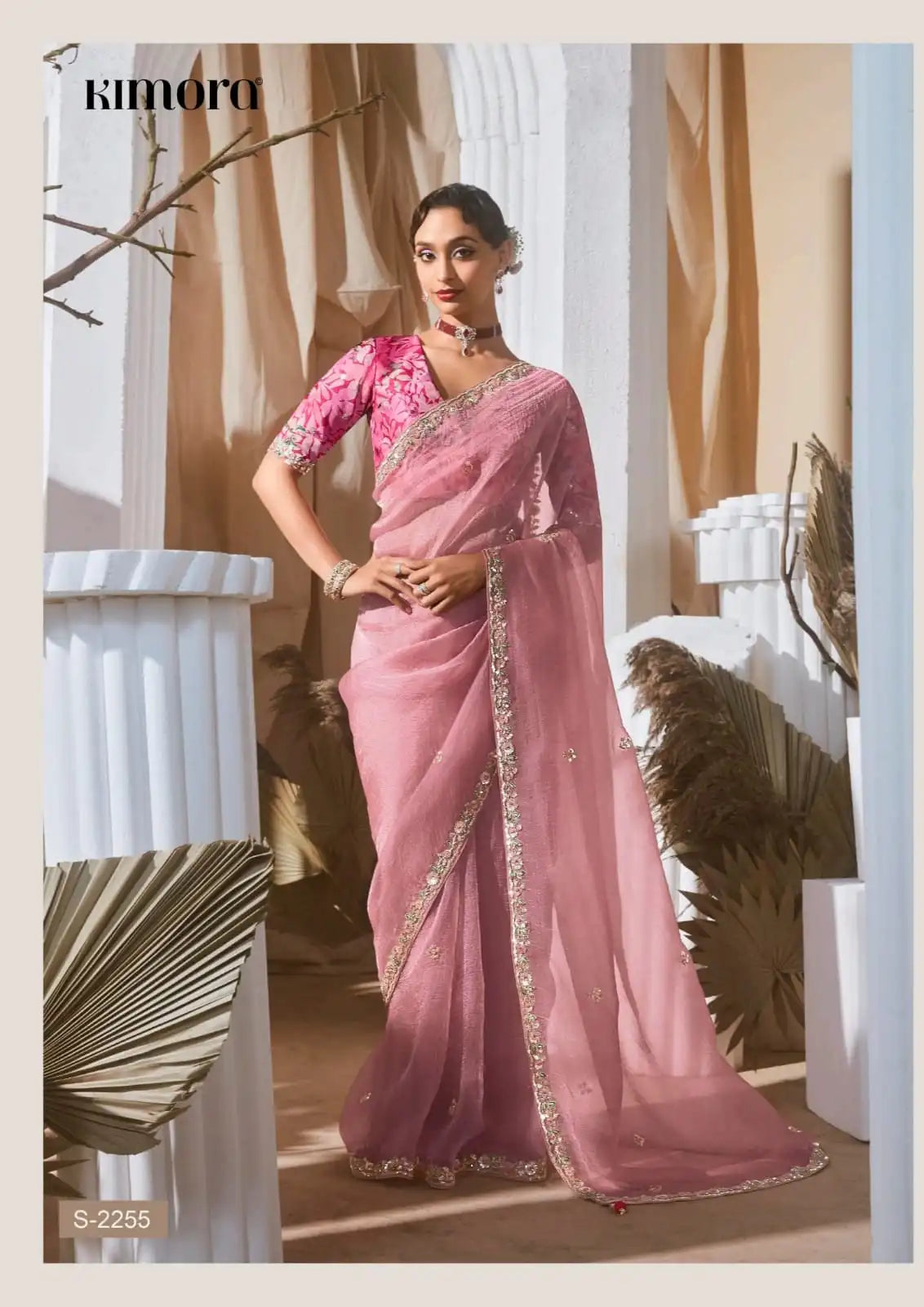 Kimora Sarees Crafted From Pure Fancy Tissue Fabric Offer A Luxurious Drape And Subtle Sheen