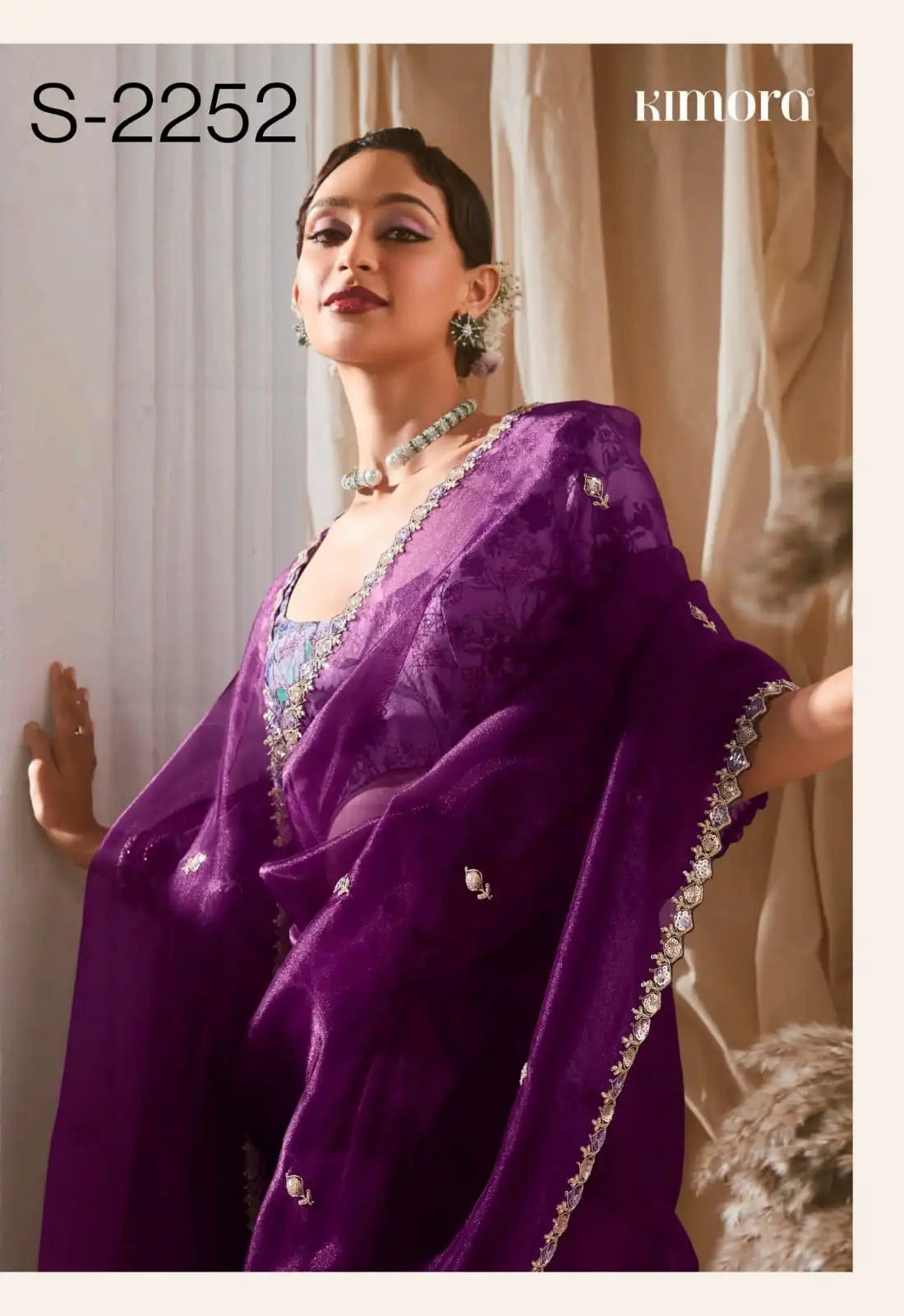 Kimora Sarees Crafted From Pure Fancy Tissue Fabric Offer A Luxurious Drape And Subtle Sheen