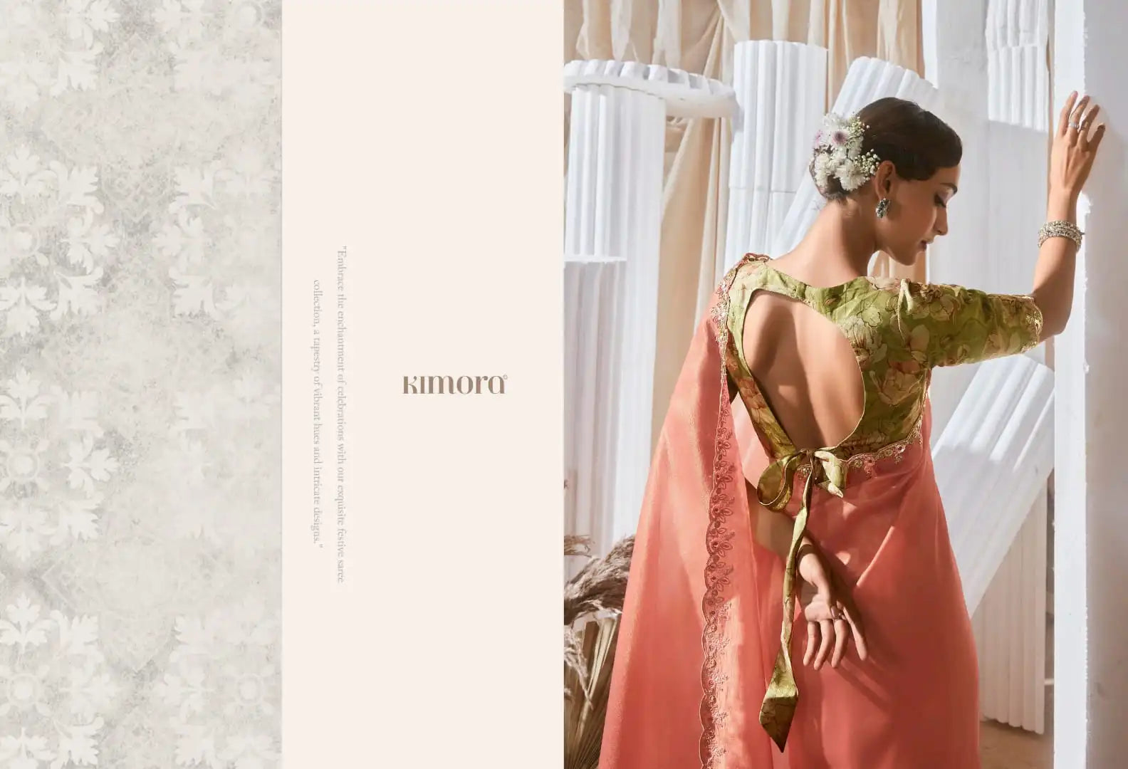 Kimora Sarees Crafted From Pure Fancy Tissue Fabric Offer A Luxurious Drape And Subtle Sheen