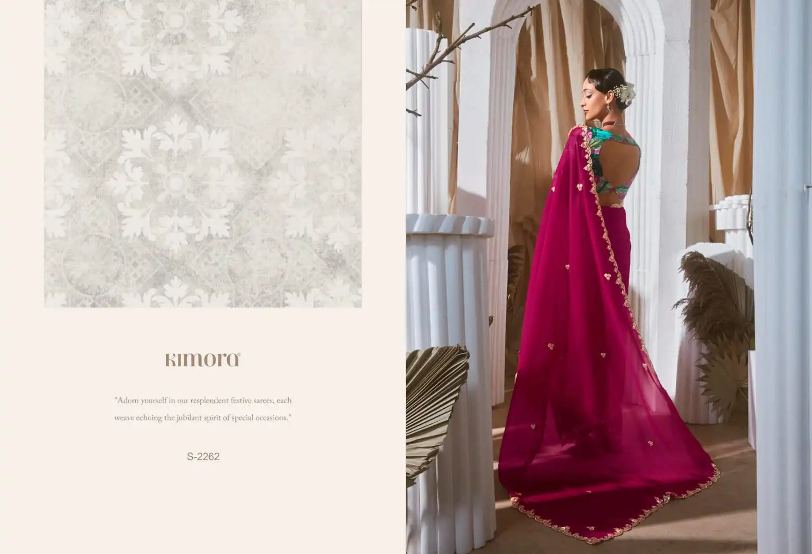 Kimora Sarees Crafted From Pure Fancy Tissue Fabric Offer A Luxurious Drape And Subtle Sheen