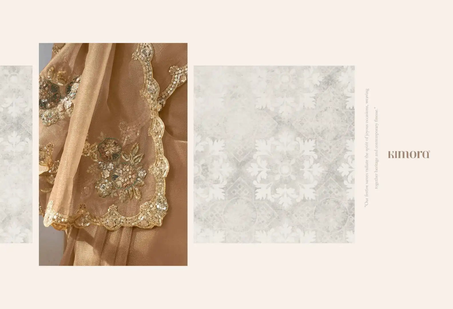 Kimora Sarees Crafted From Pure Fancy Tissue Fabric Offer A Luxurious Drape And Subtle Sheen