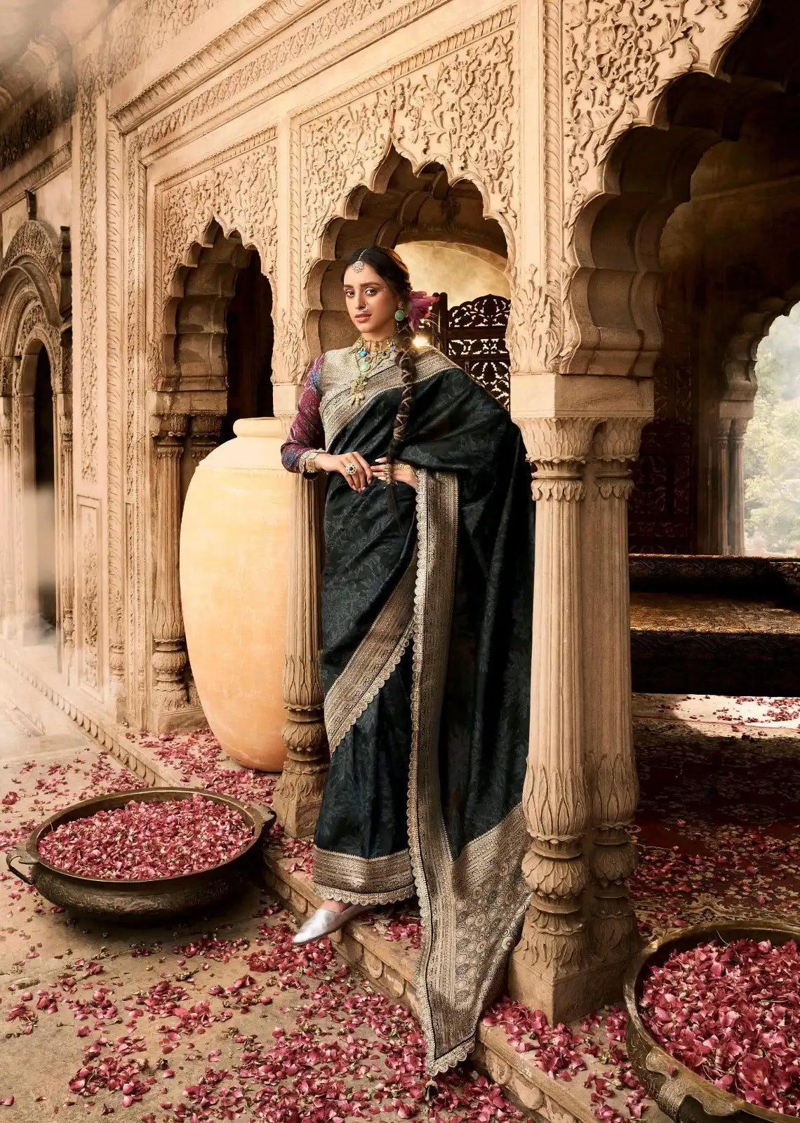 Kira Sarees Feature Luxurious Soft Banarasi Silk Fabric Renowned For Its Rich Texture And Elegant Sheen
