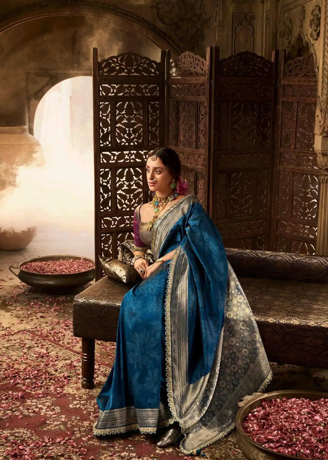 Kira Sarees Feature Luxurious Soft Banarasi Silk Fabric Renowned For Its Rich Texture And Elegant Sheen
