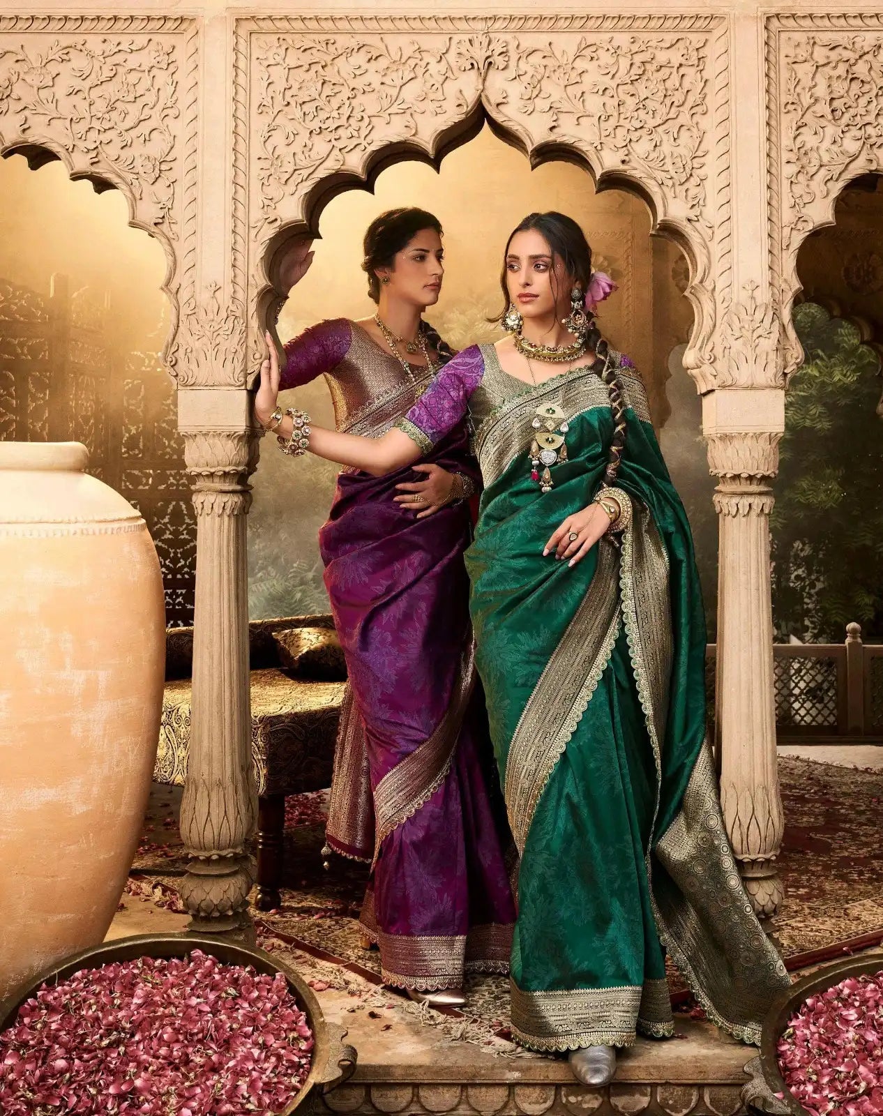 Kira Sarees Feature Luxurious Soft Banarasi Silk Fabric Renowned For Its Rich Texture And Elegant Sheen