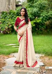SR Saree Features A Refined Tussar silk border that adds a subtle texture and richness to the fabric