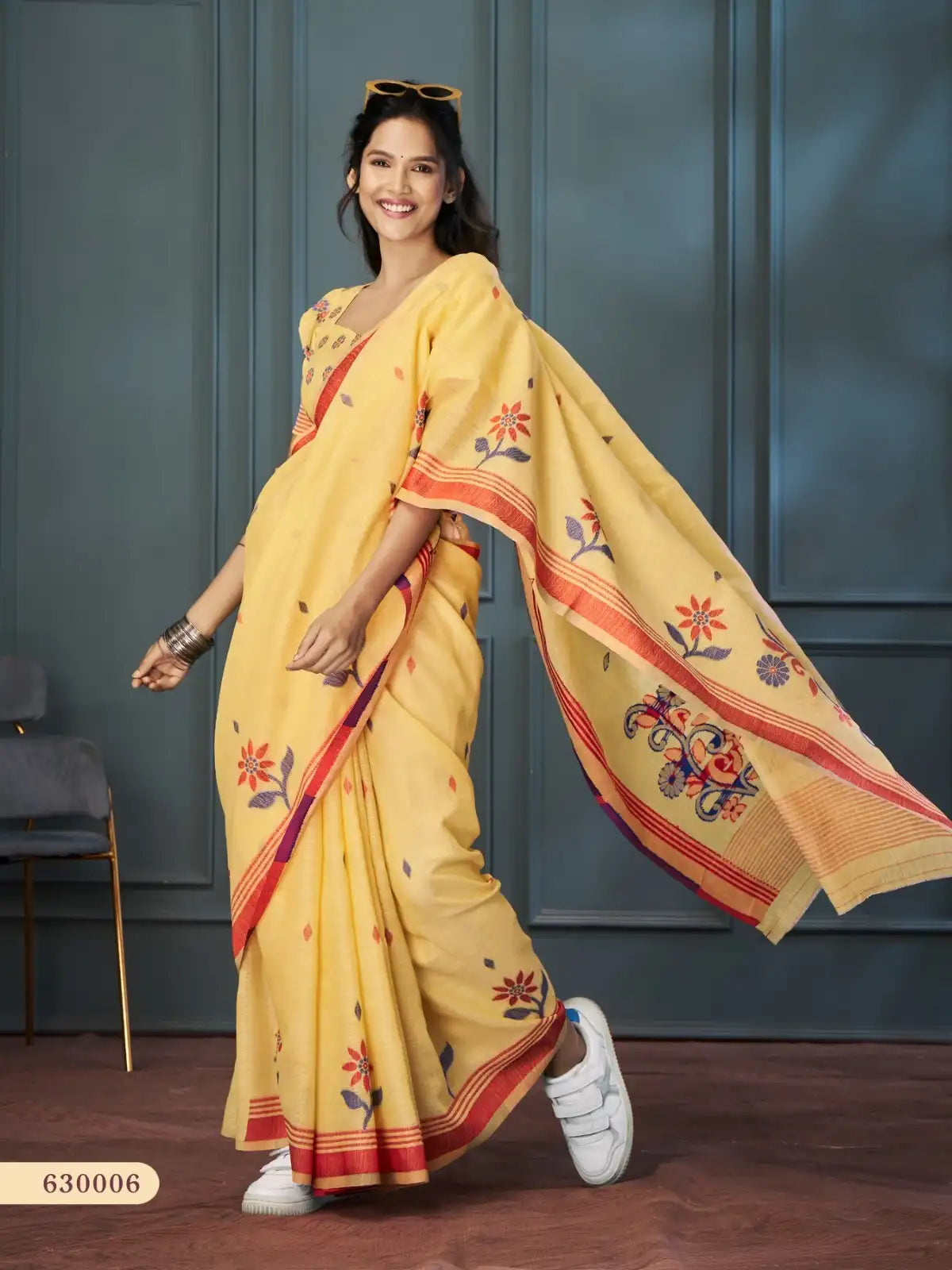 RajPath Fabrics Offers Sarees Made From Handloom Linen Featuring Exquisite Weaving That Reflects Skilled Craftsmanship