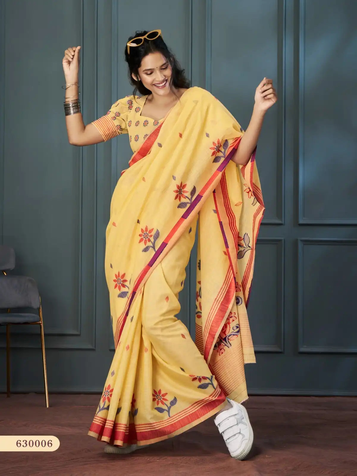 RajPath Fabrics Offers Sarees Made From Handloom Linen Featuring Exquisite Weaving That Reflects Skilled Craftsmanship