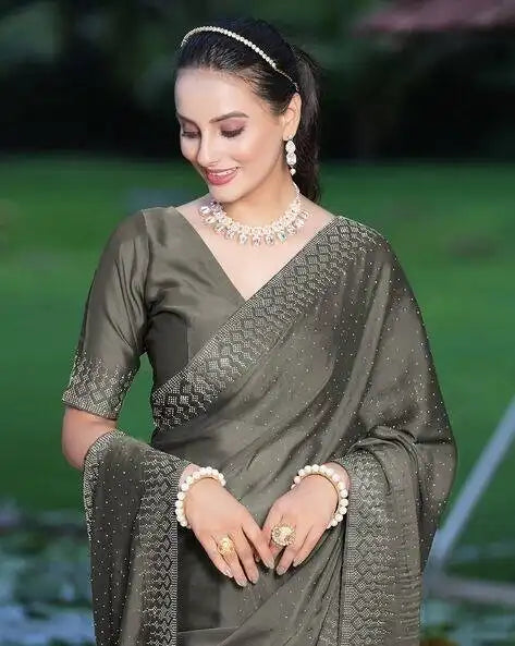 Suma Designer Sarees Showcase Intricate Rangoli And Swarovski Detailing On The Saree And Border