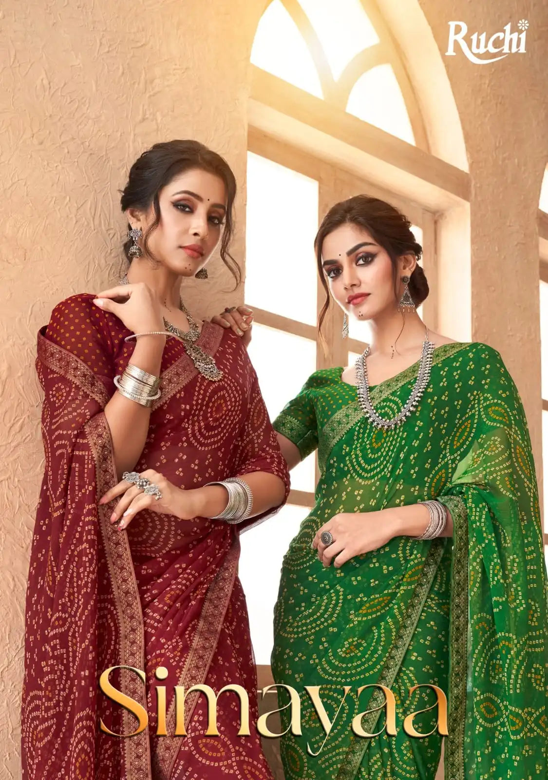 Ruchi Sarees Presents A Refined Chiffon Saree Adorned With An Attached Banarasi Border