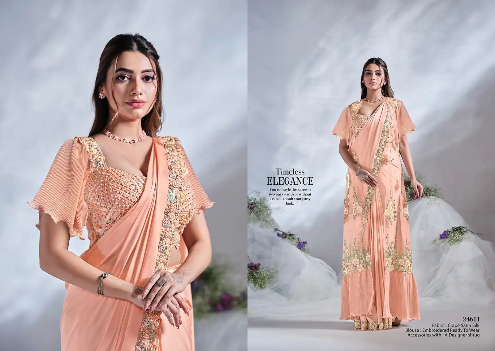 Mahotsav Sarees Crafted From Crepe Satin Silk Combine Luxurious Texture With Elegant Drape