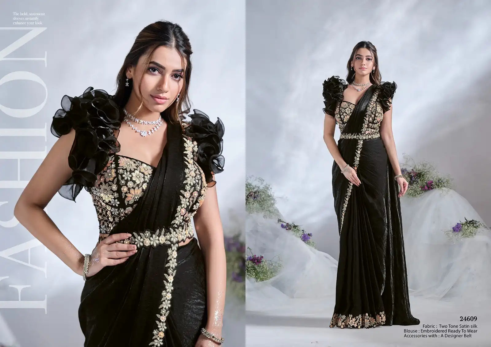 Mahotsav Sarees Crafted From Crepe Satin Silk Combine Luxurious Texture With Elegant Drape
