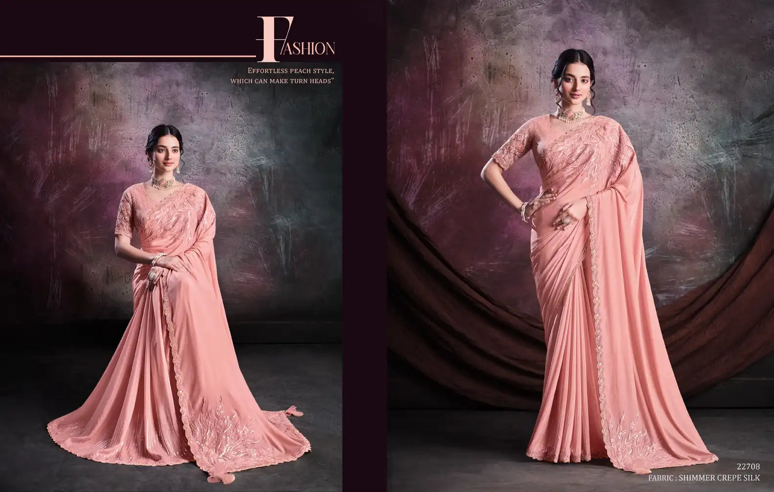 Mahotsav Sarees Crafted From Crepe Satin Silk Offer A Luxurious Drape Combined With A Smooth