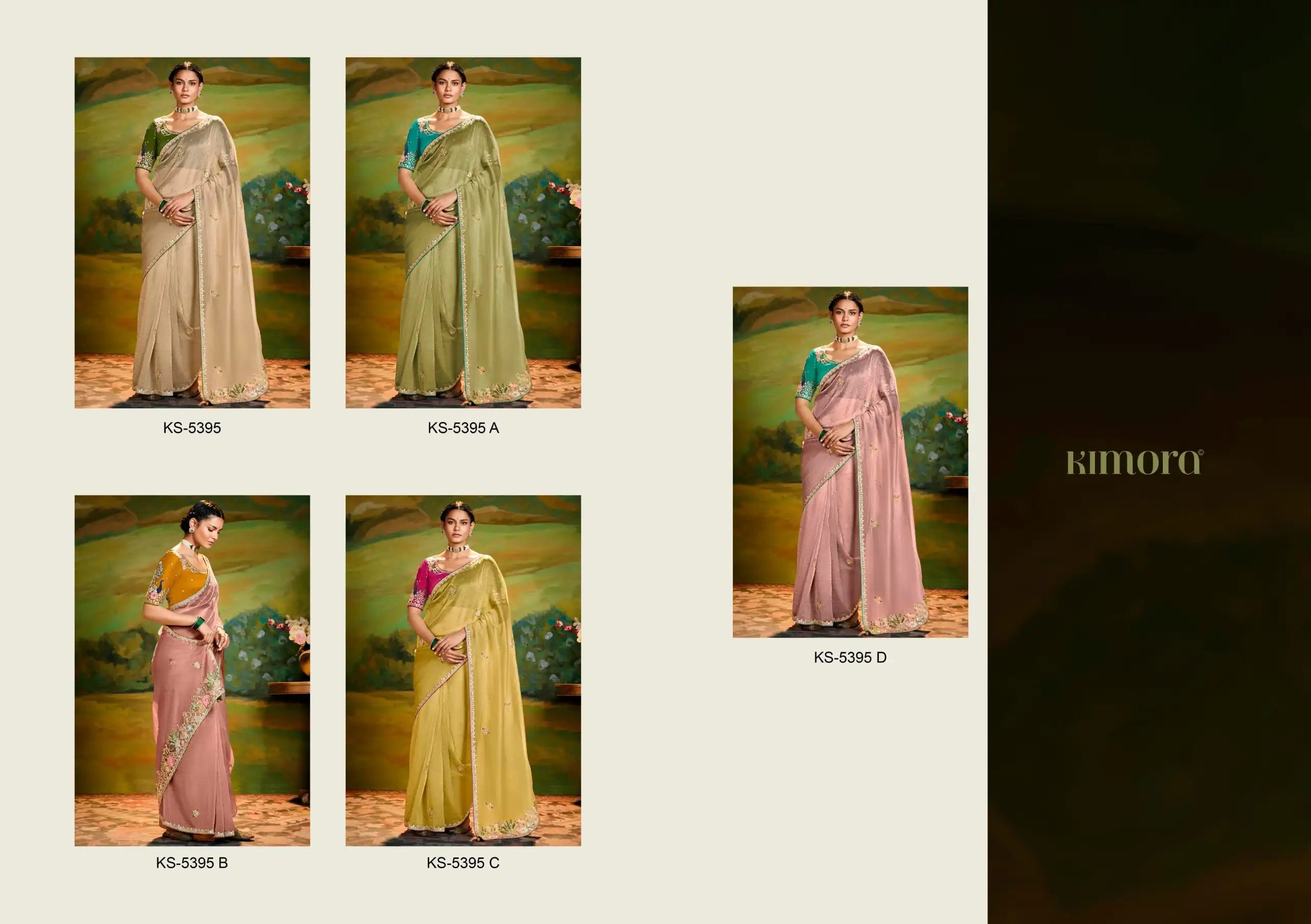 Kimora Sarees Crafted From Delicate Tissue Organza Feature Intricate Embroidery With Butti Or Border