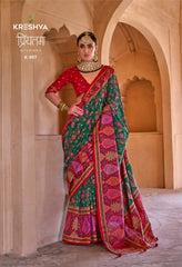 Kreshva Sarees Combine The Richness Of Silk With Exquisite Luxury Prints Enhanced By A Distinctive Glory Finish