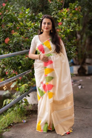 White Designer Weaving Jacquard Banarasi Soft Silk Traditional Saree - sareeswholesalers