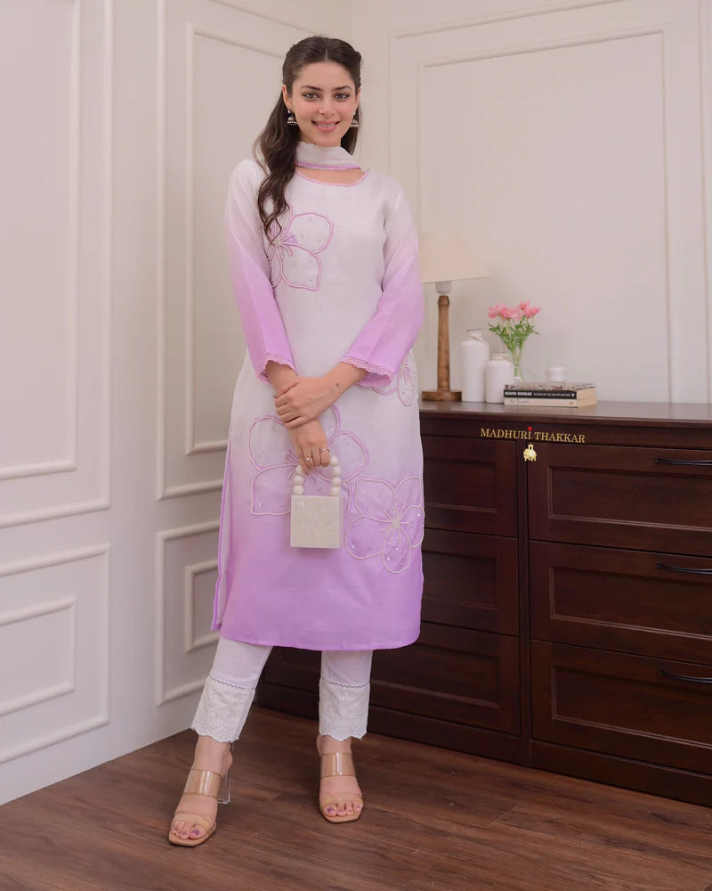 Pure Shifli Linen Cotton Pearl Work Suit - sareeswholesalers