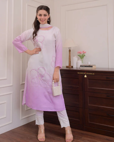 Pure Shifli Linen Cotton Pearl Work Suit - sareeswholesalers