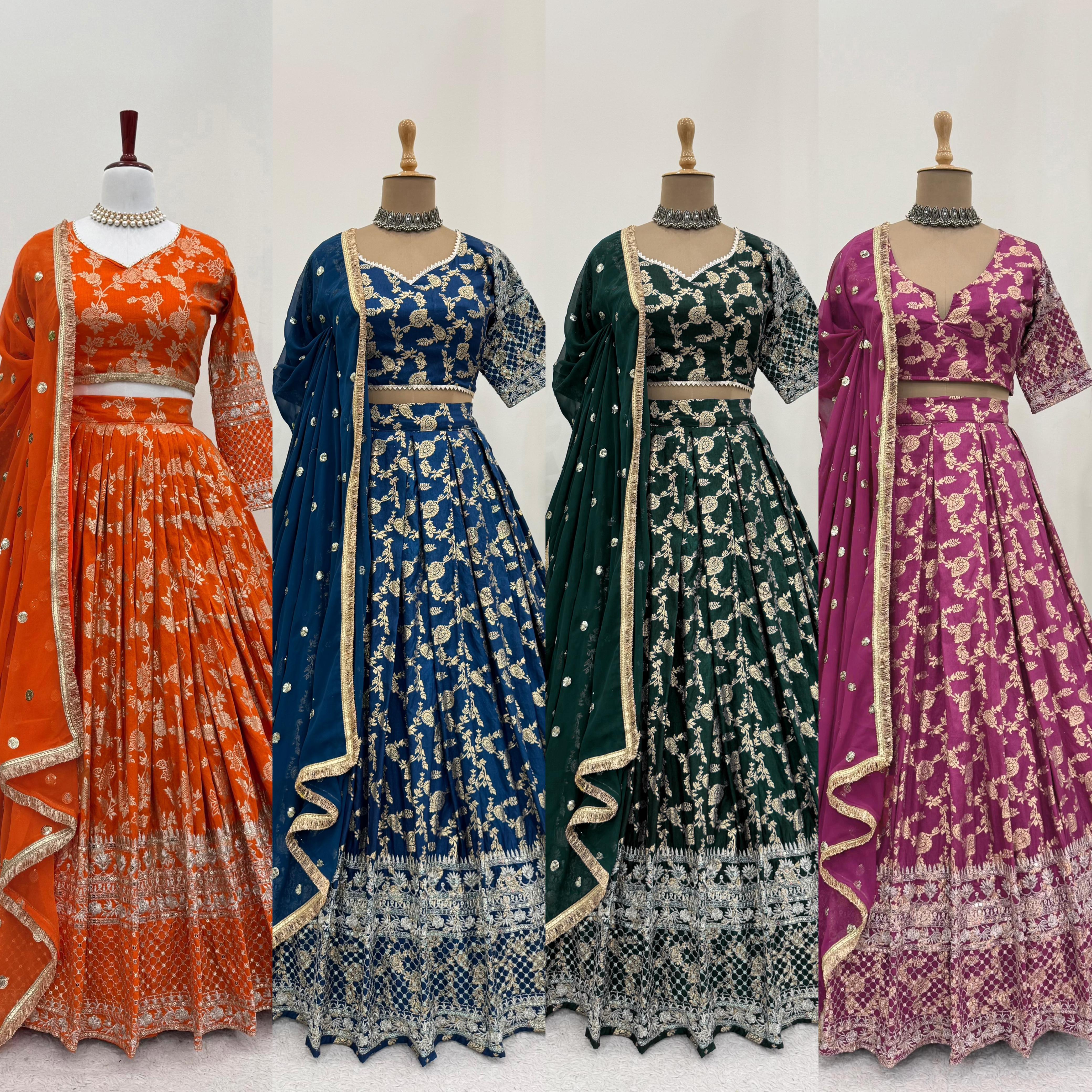ORC Elegant Floral Embroidered Lehenga Choli Set – Traditional and Festive Collection