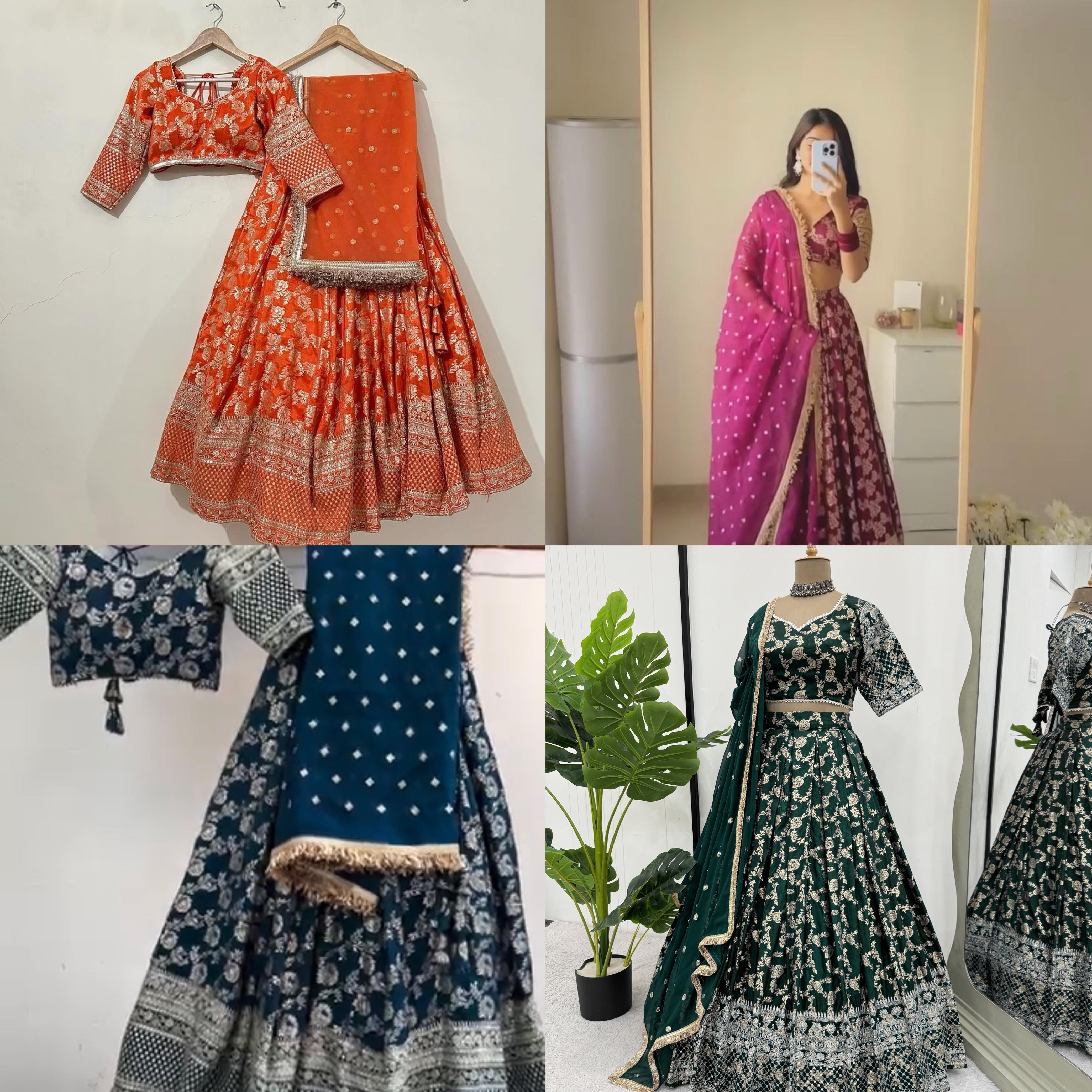 ORC Elegant Floral Embroidered Lehenga Choli Set – Traditional and Festive Collection