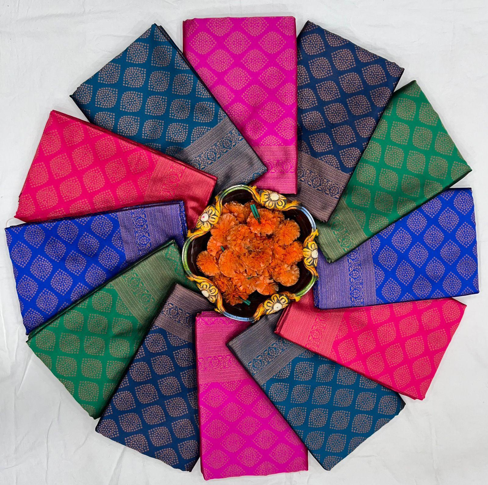 Kp Creation Sarees Are Crafted From Soft Lichi Silk Sarees With Rich Jacquard Work Across