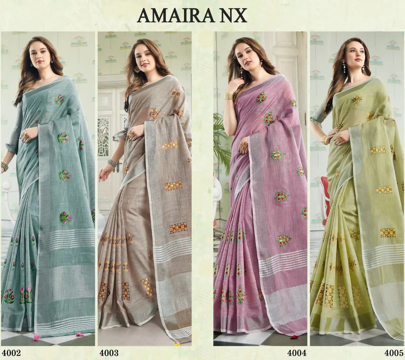 Astita Sarees Crafted From Linen Cotton Combine The Natural Breathability Of Linen With The Softness Of Cotton