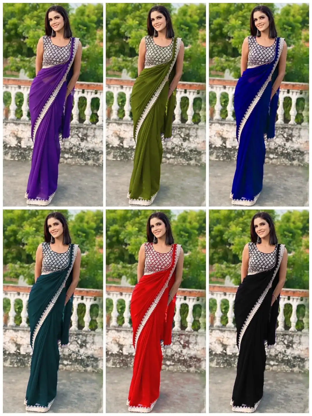 JR Sarees Crafted With Georgette Fabric Offer A Lightweight And Elegant Drape Ideal For Both Casual And Formal