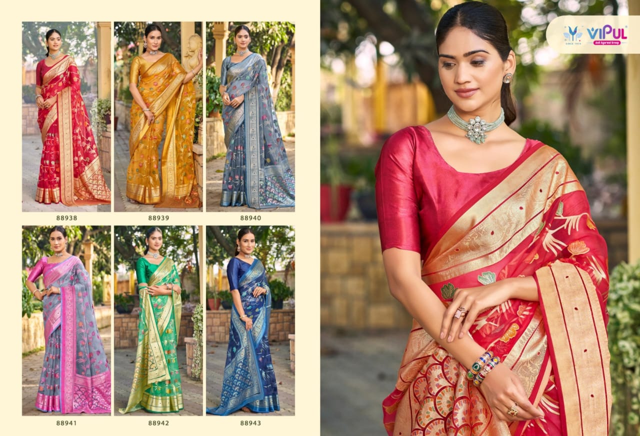 Vipul Brasso Sarees Offer A Luxurious Blend Of Traditional Elegance Style With Vibrant Color